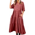 thumbnail image 1 of Gspmoly Robes pour Femmes, Robe Longue d'Été Décontractée pour Femmes à Col Rond Uni Sans Manches, Robes de Cocktail pour Femmes Offres du Jour, 1 of 5