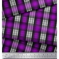 thumbnail image 3 of Soimoi Purple polyester Crepe Fabric Plaid Check Print Fabric by the Yard 52 Inch Wide, 3 of 3