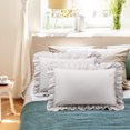 thumbnail image 1 of PiccoCasa 2 Pcs 100% Cotton Ruffled Pillowcases Soft with Envelope Isabelline Queen, 1 of 7
