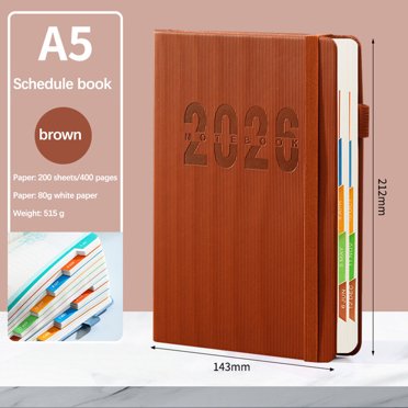 LSLJS 2026 Weekly Planner Notebook Hardcover 2026 Calendar Planner with Monthly Tab 80gsm Thick Paper Daily Planner 365-day Office Plan