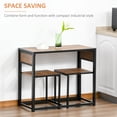 thumbnail image 4 of HOMCOM Industrial Dining Table Set for 2, Small Kitchen Table and Chairs, 4 of 10