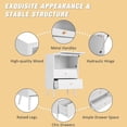 thumbnail image 4 of Buffet, Armoire d'Appoint Blanche avec Porte Coulissante en Verre, Buffet Moderne avec Rangement - BCALO99WH, 4 of 6