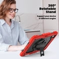 thumbnail image 4 of XYX For iPad Pro 11 inch Case 2024 (M4), 360 Rotating Shockproof Cover with Stand, Screen Protector, Shoulder Strap, Red, 4 of 7