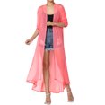 thumbnail image 1 of TheMogan Cardigan Long à Manches Longues en Maille pour Femmes Mi-Mollet Caftan Transparent, 1 of 6