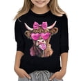 thumbnail image 1 of T-shirt de Mode pour Filles à Manches Raccourcies pour la Saint-Valentin. Noir 120/5 A-6 A, 1 of 4