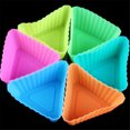 thumbnail image 2 of KAKOWELY Silicone Mini Baking Cup Triangle Reusable Muffin Cake Cupcake Liners Mold (Random Color),2.17"X1.18"X2.17", 2 of 4
