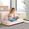 thumbnail image 4 of Gymax Floor Sofa Bed 6-Position Adjustable Sleeper Lounge Couch with 2 Pillows Beige, 4 of 10