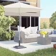 thumbnail image 2 of Outsunny 20 lbs Resin Patio Umbrella Stand Base Coated Pole Square Market Umbrella parasol Holder Bronze, 2 of 9