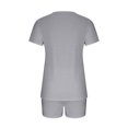 thumbnail image 4 of Ensemble de Pyjama d'Intérieur Confortable pour Femmes 2 Pcs, Col en V, Manches Courtes, Ensemble de Sport, 4 of 7
