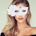 thumbnail image 5 of Unique Bargains 1 Pc Lily Princess Half Face Party Mask for Masquerade Party White, 5 of 5