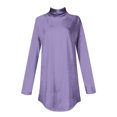 thumbnail image 4 of FAIWAD Women's Turtleneck Long Sleeve Tops Basic Layering Irregular U Hem Soft Underwear Tunic Tops, 4 of 4