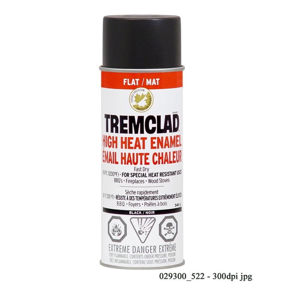Tremclad High Heat Spray Paint, Flat Black, Heat Resistant Enamel, 340 g Aerosol