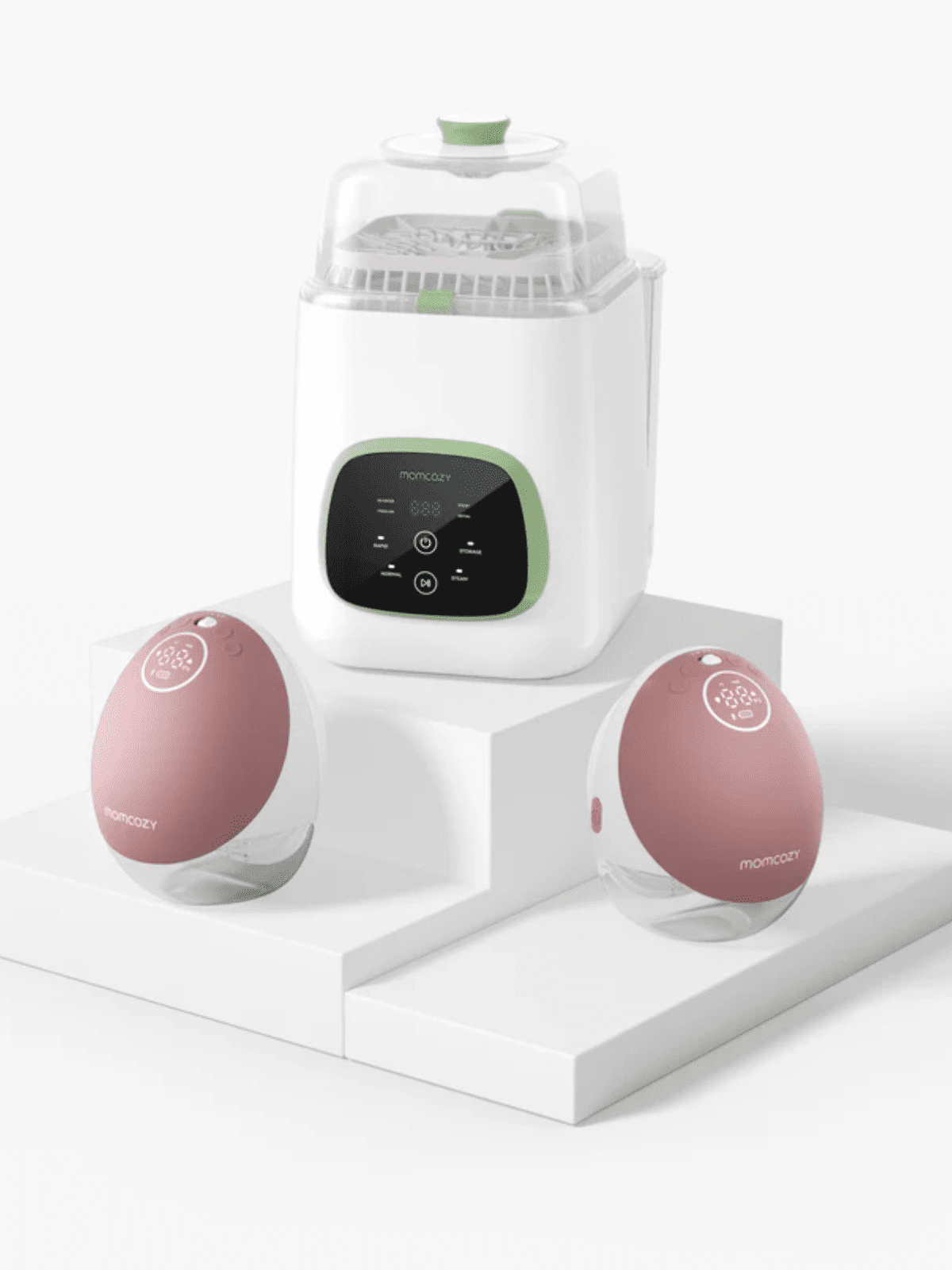Momcozy Breast Pump Hands Free Upgraded Mobile Flow | M9, App Discreet Control with Personalized Multi-Modes & 15 Levels and Momcozy KleanPal Pro Baby Bottle Washer, Sterilizer & Dryer - All-in-One