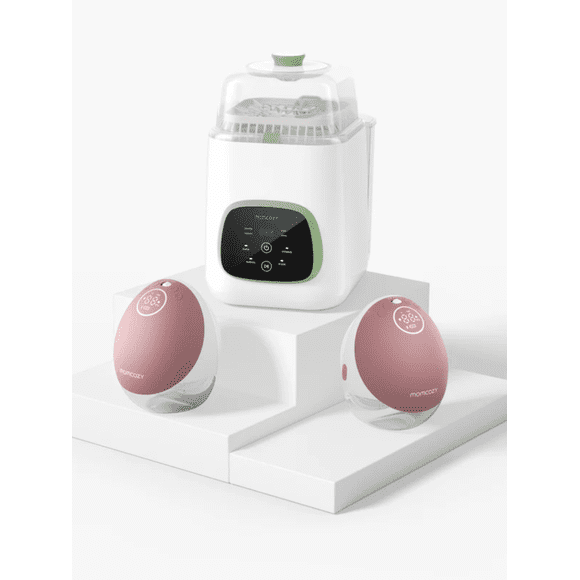 Momcozy Ensemble Pompe et Nettoyage : Tire-Lait Mains Libres M9 et Lave-Biberon et Stérilisateur KleanPal Pro