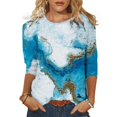 thumbnail image 2 of 2025 T-Shirt à Col Rond Manches Femmes Manches Longues Mi-Long Haut à Col Montant de Printemps pour Femmes Hauts à Manches Longues pour Femmes Hauts Imprimés Décontractés Chemises à Manches Longues pour Femmes Grandes, 2 of 5