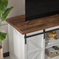 thumbnail image 2 of Jummico Tv Stand For 65 Inch Tv Entertainment Center With Storage Cabinets And Sliding Barn Doors Mid Century Modern Media Tv Console Table For Living Room Bedroom (Bright White), 2 of 5