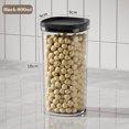 thumbnail image 2 of Bigersell Contenants de Rangement Alimentaires Empilables avec Couvercles, Contenants en Plastique Transparent pour Aliments Secs pour Céréales, Riz, Farine et Sucre, Pots à Café, Bocal à Ouverture Facile, Organisation de Rangement pour Garde-Manger de Cuisine, Noir G, 2 of 3