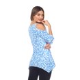 thumbnail image 2 of White Mark Women's Leopard 3/4 Sleeve Cold Shoulder Tunic Top, 2 of 5