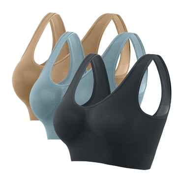 Cameland 3 Pack of Wireless Sports Bras for Women High Impact Support Plus Size Push Up Sports Bra with Removable Pads Bounce Control Sports Bras