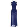 thumbnail image 3 of RUNQHUI Robe de Danse Lyrique Longue pour Femmes, Superposition Torsadée, Danse Moderne Contemporaine, Bleu Marine, TTG, 3 of 7