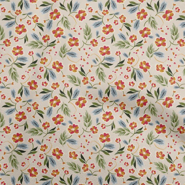 oneOone Georgette Viscose Orange Fabric Floral Sewing Craft Projects Fabric Prints By Yard 42 Inch Wide