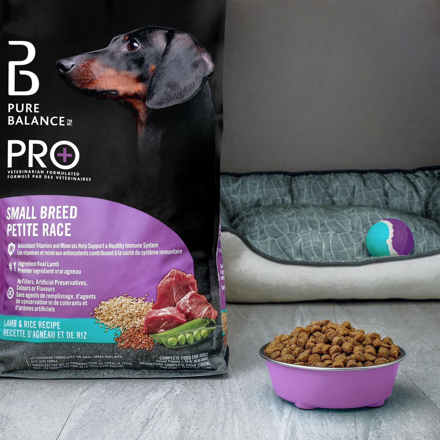 Pure Balance Pro+ Petite Race, Recette d'Agneau et de Riz Nourriture Sèche pour Chiens 3.5KG
