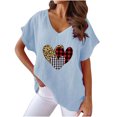 thumbnail image 2 of LSLJS Women V-neck Print T- Mode Confortable Cadeaux pour Femmes Blouses Tops, pour Women, 2 of 5