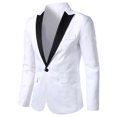 thumbnail image 5 of CEHVOM Men's Fashion England Solid Color High Quality Casual Single Breasted Suit, 5 of 5