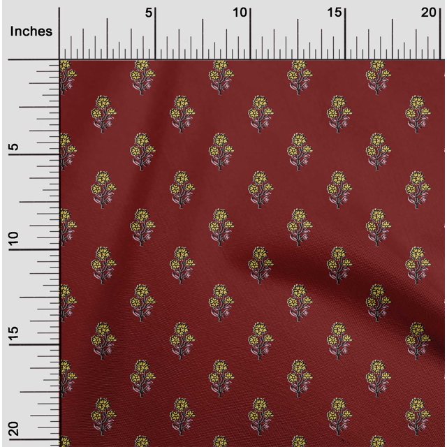 oneOone Coton Bio Voile Feuilles & Imprimé Floral BTY 42 Pouces de Large