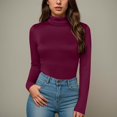 thumbnail image 2 of BYHONG Women's High Neck Solid Color Slim Fit And Body Shaping Underwear Wine L, 2 of 6
