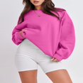 thumbnail image 4 of Women’s Oversized Sweatshirts Long Sleeve Solid Color Pullover Tops, 4 of 6