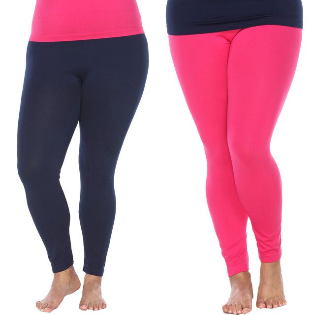 White Mark Leggings Extensibles Doux pour Femmes, Lot de 2