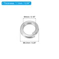 thumbnail image 2 of Unique Bargains Rondelle M4 à Loquet Séparé, Lot de 100 Joint de Rondelle à Loquet à Ressort en Acier Inoxydable 304 de 4 mm ID 6,3 mm OD, Ton Argent, 2 of 5