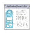 thumbnail image 4 of FYY 2 Pcs Multifunctional Geometric Ruler, Geometric Drawing Template Measuring Tool Plastic Mathematics Drawing Ruler, Draft Rulers for Student Schoo, 4 of 5