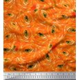 thumbnail image 1 of Soimoi Orange Poly Georgette Fabric Watercolor Floral Print Sewing Fabric BTY 42 Inch Wide, 1 of 3