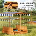 thumbnail image 4 of Outsunny Covered Sandbox with Lid & Adjustable Canopy for Kids, Red, 4 of 10