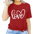 thumbnail image 2 of Penkiiy T-Shirts de la Saint-Valentin pour Femmes, T-Shirts Graphiques Imprimés, Mignons avec Cœur d'Amour, T-Shirts Décontractés à Manches Courtes, m Rouge, 2 of 5