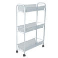 thumbnail image 1 of Solutions 3 Tier Metal Rolling Cart, Mesh Wire Utility Cart , 4 Wheels Storage Cart Silver , Multpurpose Storage Trolly, 1 of 1