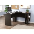 thumbnail image 4 of Safdie & Co. Computer Desk 55L Cappuccino L-Shaped 2 Shelves, 4 of 5