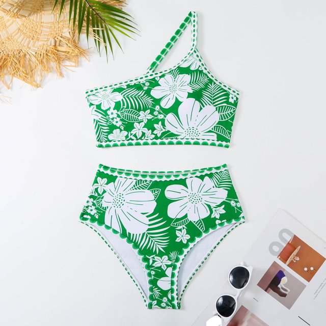LSLJS Ladies Fashion Retro Flower Print Tight Fitting Bikini Sexy Swimsuit Swimming Trunks Suit
