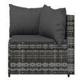 thumbnail image 5 of vidaXL 3 Piece Garden Lounge Set with Cushions Grey Poly Rattan, 5 of 5