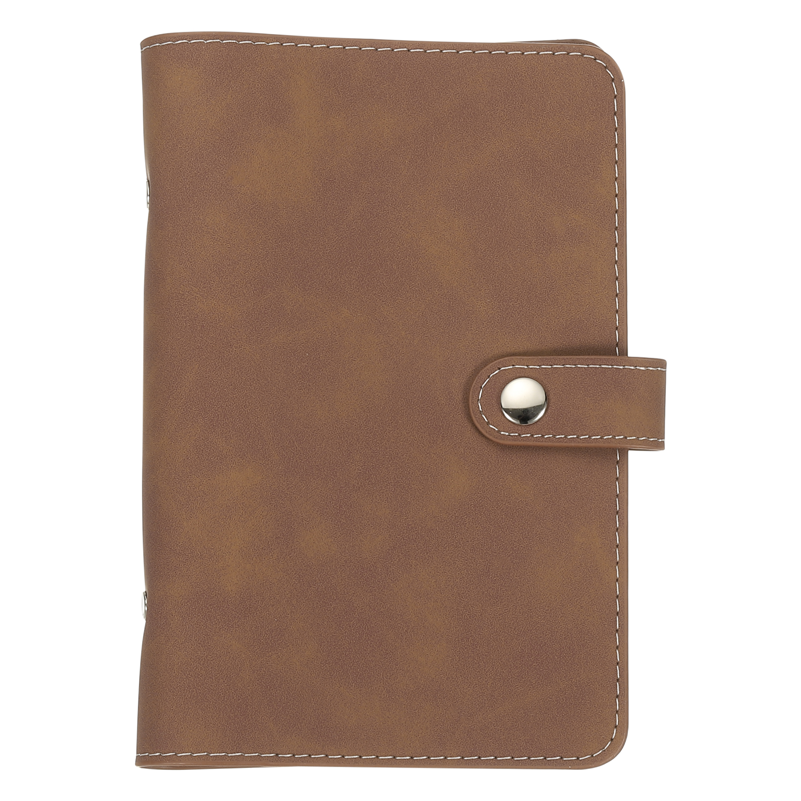 Uxcell A6 PU Leather Binder Cover, 6 Ring Loose Leaf Binder Protector Round Ring Binder Cover Refillable Notebook Binder for Meeting Photocard Budget Notebook Folder, Brown