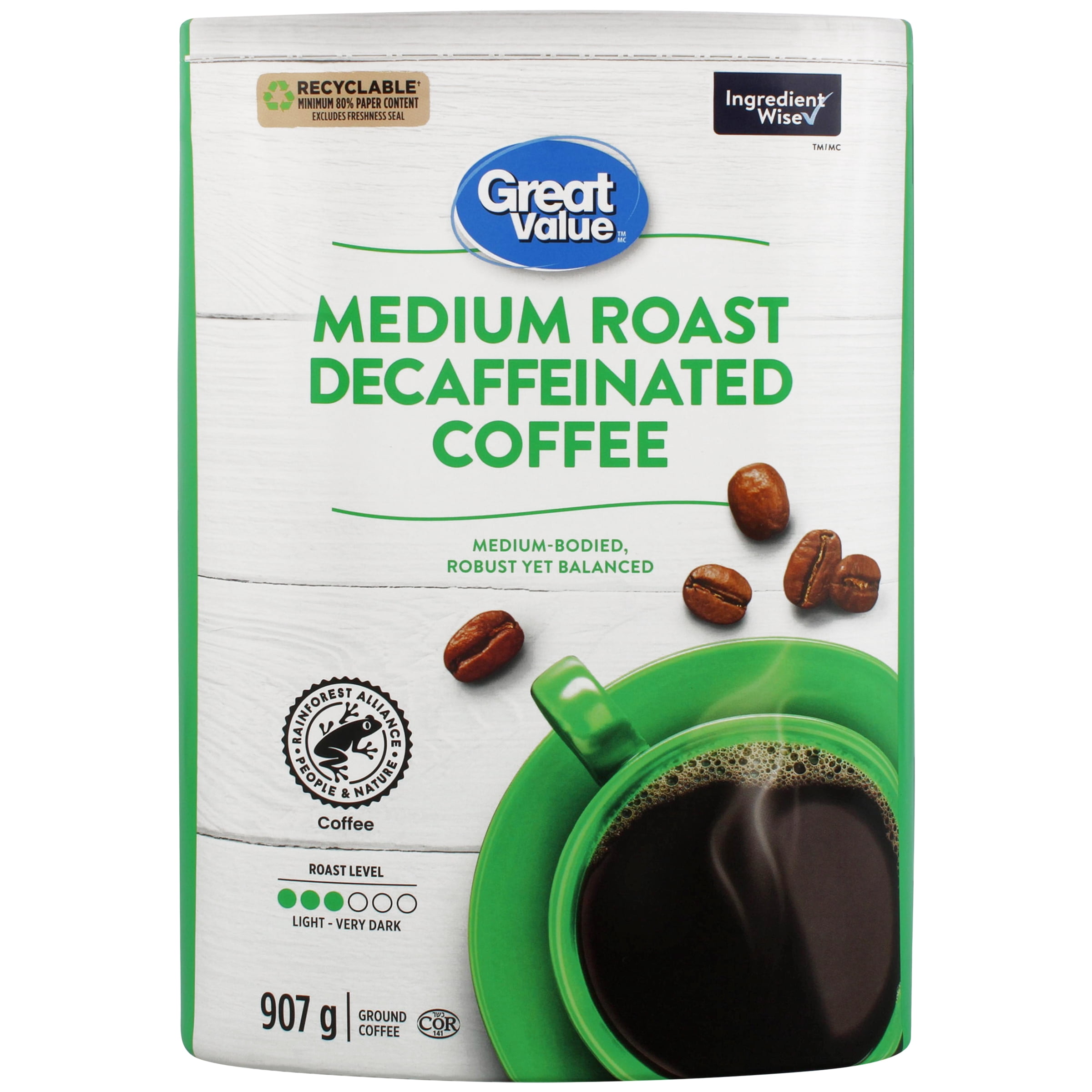 Great Value Medium Roast Decaffeinated Ground Coffee