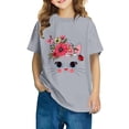 thumbnail image 1 of Rbaofujie T-Shirts Graphiques à Manches Courtes à Col Rond pour Filles, T-Shirts à Imprimé Animal, Tenues d'Été Mignonnes 3-9 Ans, 1 of 4