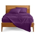 thumbnail image 1 of Bare Home Premium 1800 Collection 5-Piece Bed Sheet Set, Split King, Plum, 1 of 10