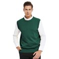 thumbnail image 1 of TOPTIE Men's 100% Cotton Knit Sweater Vest, Crew Neck Solid Color, 1 of 9