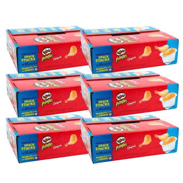 Pringles Snack Stacks Chips, Original Bulk Events Pack 19g x 32-pack - (6/CASE)-TOTAL 192 PACKS