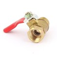 thumbnail image 2 of Unique Bargains 1/4BSP RED Lever Handle Brass Air Ball Valve Plumbing Fixing, 2 of 2