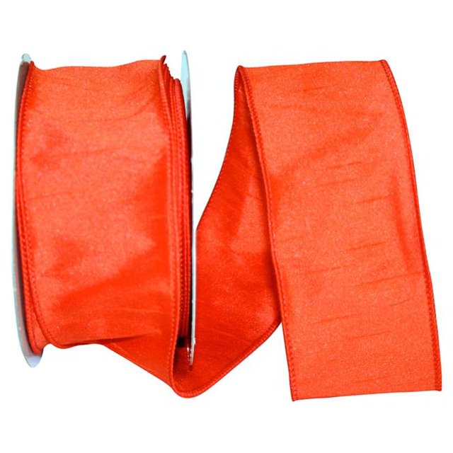 Reliant Ribbon 92975W-058-40H 20.5 in. 20 Yards Dupioni Supreme Wired Edge Ribbon, Orange