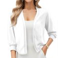 thumbnail image 1 of Erwazi Cardigans Courts pour Femmes Manches 3/4 Automne Tendance Ouvert Léger Cardigans Courts, 1 of 7